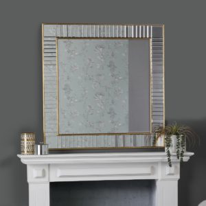 Laura Ashley Clemence Square Mirror With Gold Leaf Detail Edging