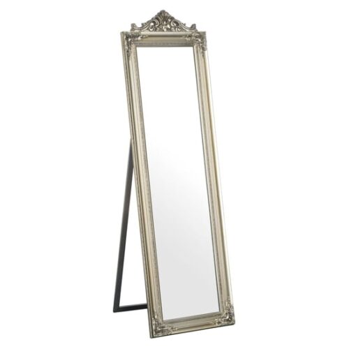 Boufoya Rectangular Floor Standing Cheval Mirror In Silver MirrorsToday.co.uk