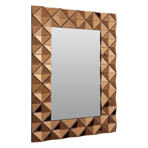 Brice Rectangular Wall Bedroom Mirror In Copper Frame MirrorsToday.co.uk