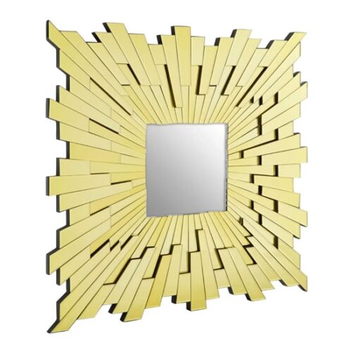 Dania Large Square Sunburst Design Wall Mirror In Gold MirrorsToday.co.uk