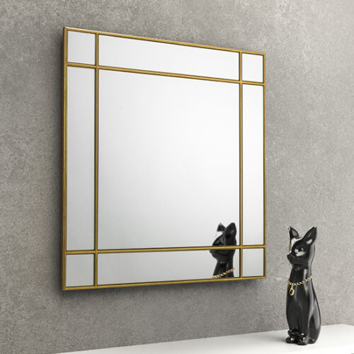 Fabron Square Wall Mirror In Gold MirrorsToday.co.uk