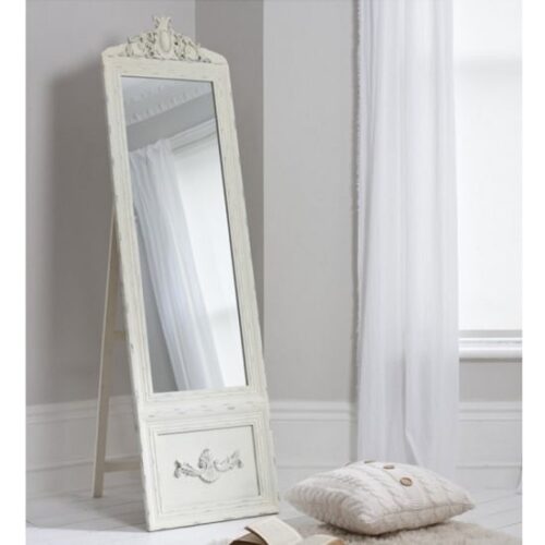 Lembeth Cheval Floor Standing Mirror In White MirrorsToday.co.uk