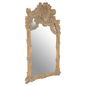Sarnia Baroque Design Wall Bedroom Mirror In Muted Ivory Frame