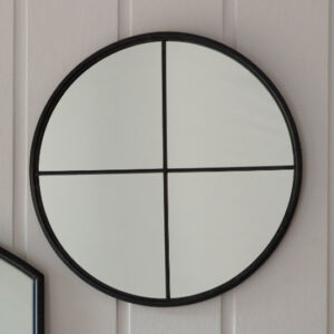 Florence Round Wall Mirror In Black