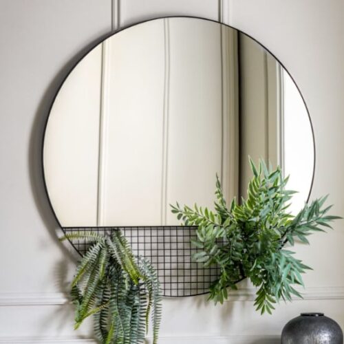 Roseville Round Wall Mirror In Black Frame MirrorsToday.co.uk