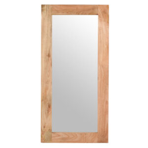 Salter Solid Mangowood Extra Long Wall Mirror In Rough Swan