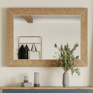 Sanford Wall Mirror With Oak Wooden Frame