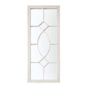 Chetham Window Design Wall Mirror In White Frame