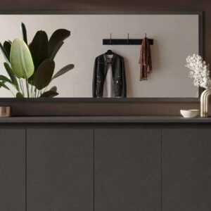 Skokie Bedroom Wall Mirror In Lava Wooden Frame