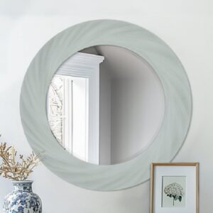 Bethel Glass Twist Wall Mirror In Blue Frame