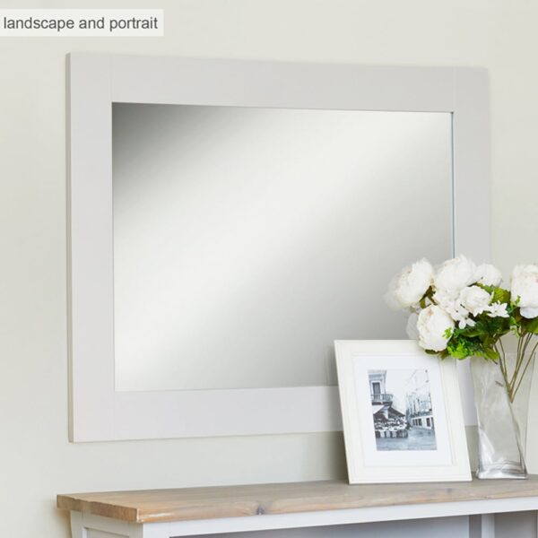 Sanford Bedroom Wall Mirror With Grey Wooden Frame