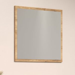 Estero Hallway Wall Mirror In Oak Wooden Frame