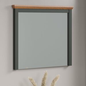Stowe Wooden Hallway Wall Mirror In Green And Oak Frame
