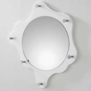 Berwyn Wall Mirror With Coat Hanger In White And Chrome
