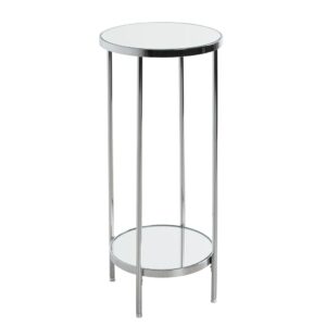 Pulaski Mirrored Round Flower Column With Chrome Frame