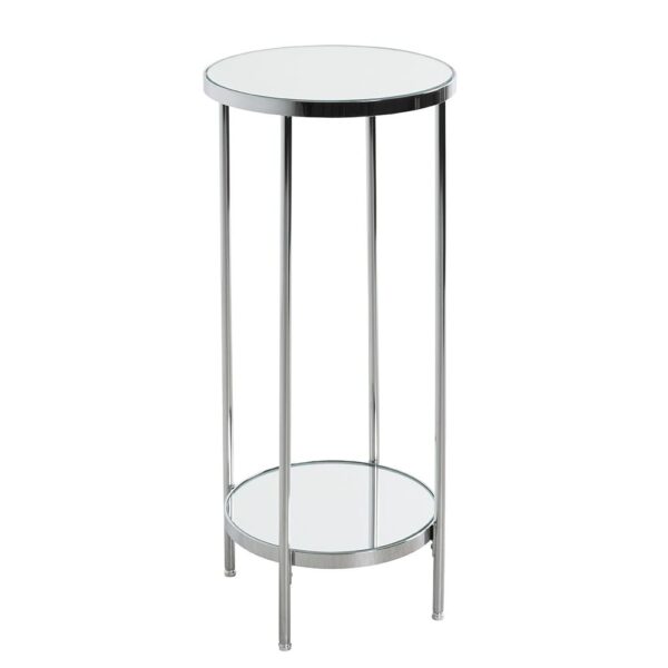 Pulaski Mirrored Round Flower Column With Chrome Frame