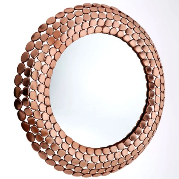 Telluride Wall Mirror With Copper Pebble Frame