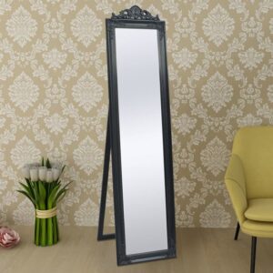 Kellan Free-Standing Baroque Style Mirror In Black