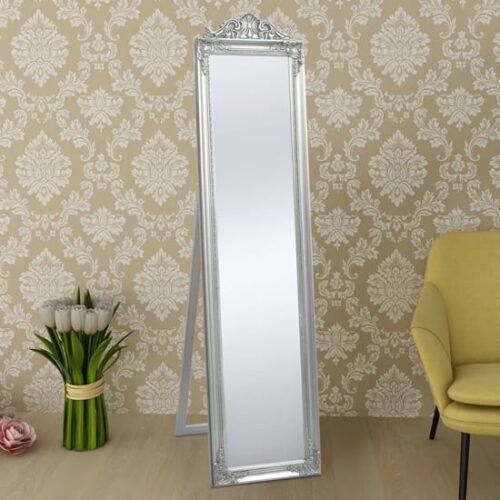 Kellan Free-Standing Baroque Style Mirror In Silver