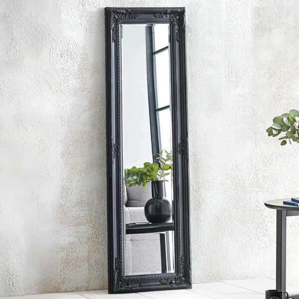 Padilla Dressing Mirror With Black Wooden Frame