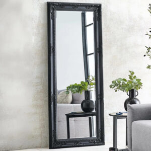 Padilla Lean-To Dress Mirror Black Wooden Frame
