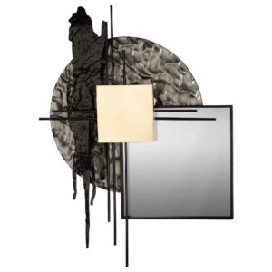 Galaxy Art Frame Metal Wall Art With Mirror In Black And Gold